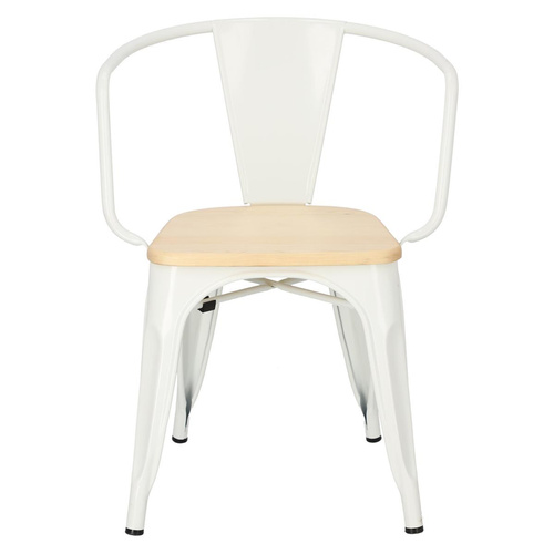 Krzesło Paris Arms Wood białe sosna natu ralna