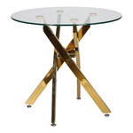 Stolik kawowy Amber 60cm transparentny/   złoty