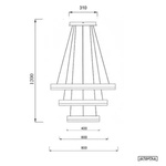 Ledowa Lampa wisząca Billions No.3 80cm 4k ściemnialna 