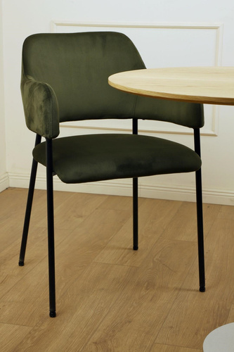 Krzesło Lima welurowe z podłokietnikami   zielone