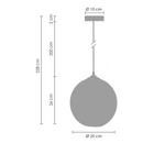 Lampa wisząca LOVE BOMB szara 25 cm