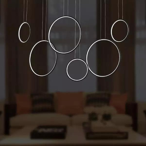 : Lampa wisząca Ledowe Okręgi no. 8 czarna 180 cm in 2700k Dali