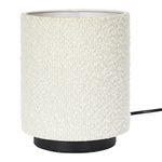 Lampa stołowa z kloszem boucle biała