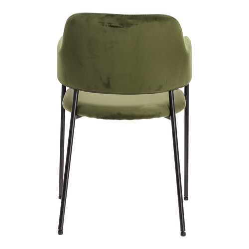 Krzesło Lima welurowe z podłokietnikami   zielone