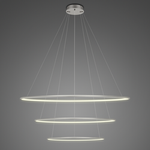 Lampa wisząca Ledowe Okręgi No.3 80cm 3k srebrna ściemnialna 