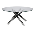 Stolik kawowy Amber 90cm transparentny/   chrom