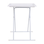 Stolik składany Hofuf biały z tacą