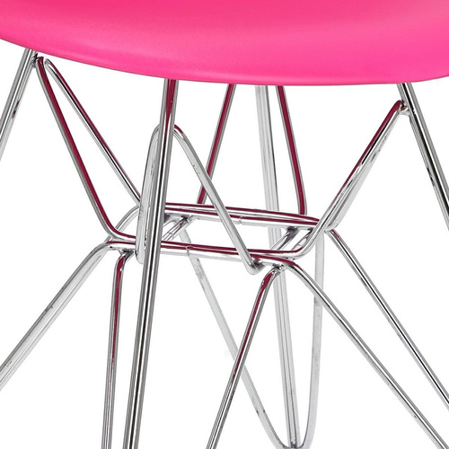 Krzesło P016 PP dark pink, chromowane nogi