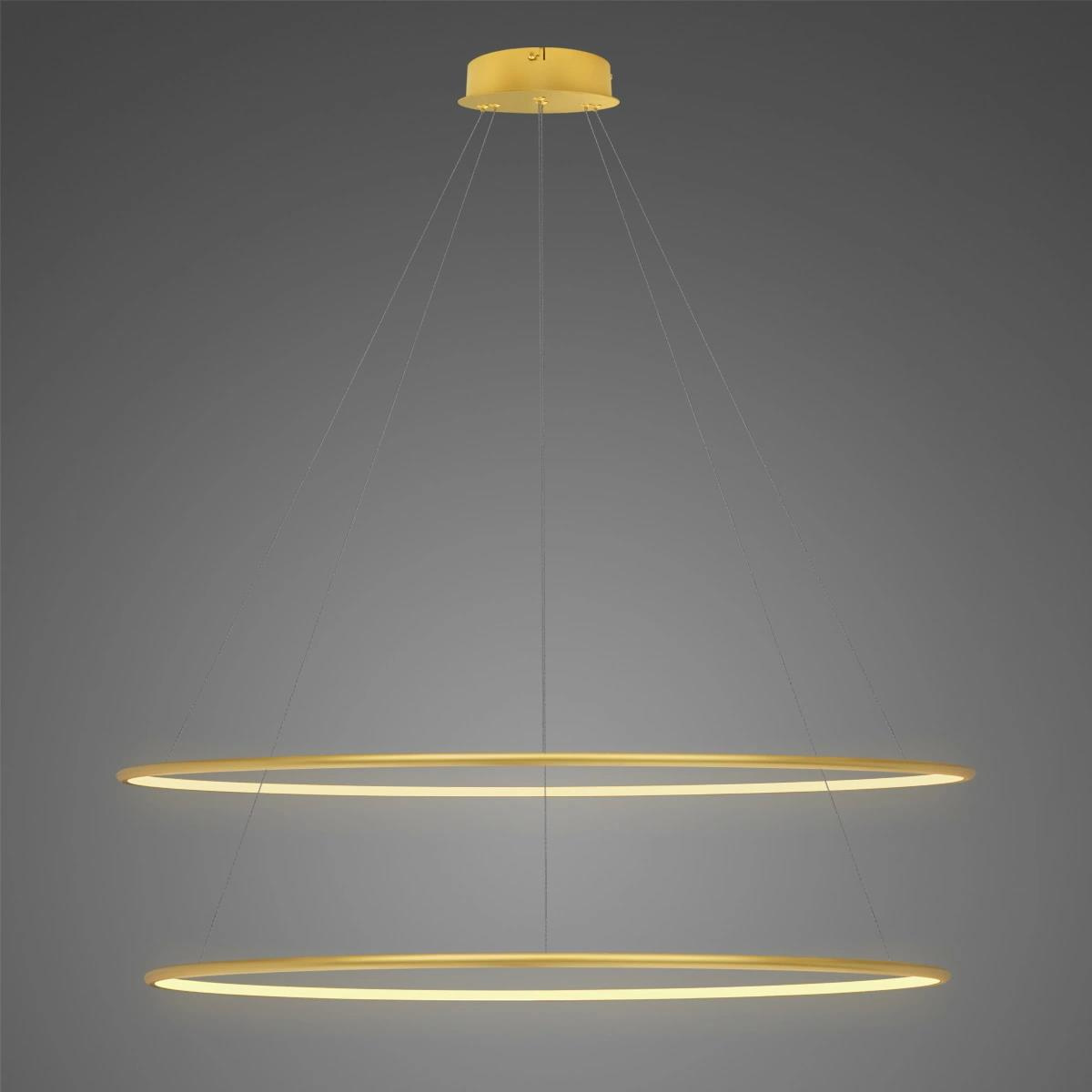 LED-Leuchte Okręgi No.2 120cm 3k gold Dali – Detail goldener Rahmen