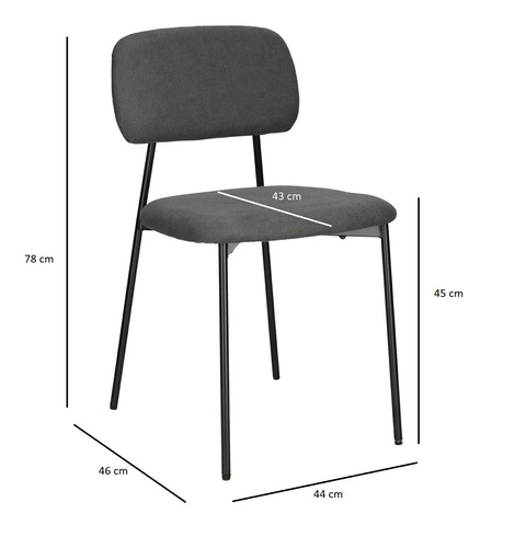 Krzesło Esther szare ciemne