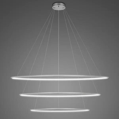 Lampa wisząca Ledowe Okręgi No.3 120cm 4k srebrna