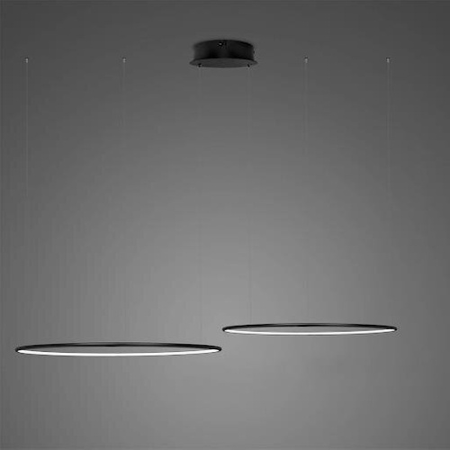 Lampa wisząca Ledowe Okręgi No.2 100+60cm 4k czarna dimm 