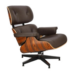 Fotel Vip z podnóżkiem brązowy ciemny/ r osewood