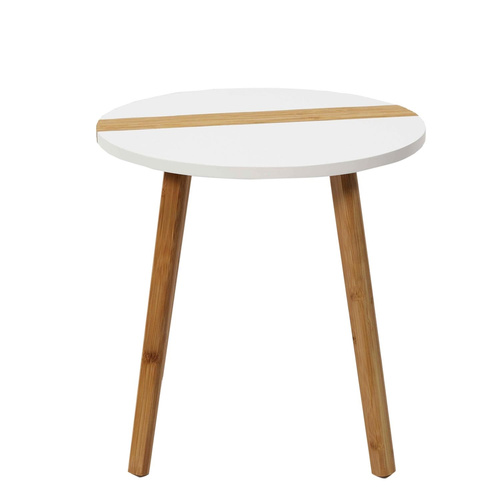 Zestaw 2 stolików kawowych Paraiba  biały/naturalny