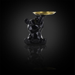 Figurka Miś origami ze złotą tacą czarna