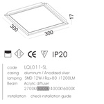 Lampa panel LED 30x30cm do sufitów podwieszanych LQL011-SL