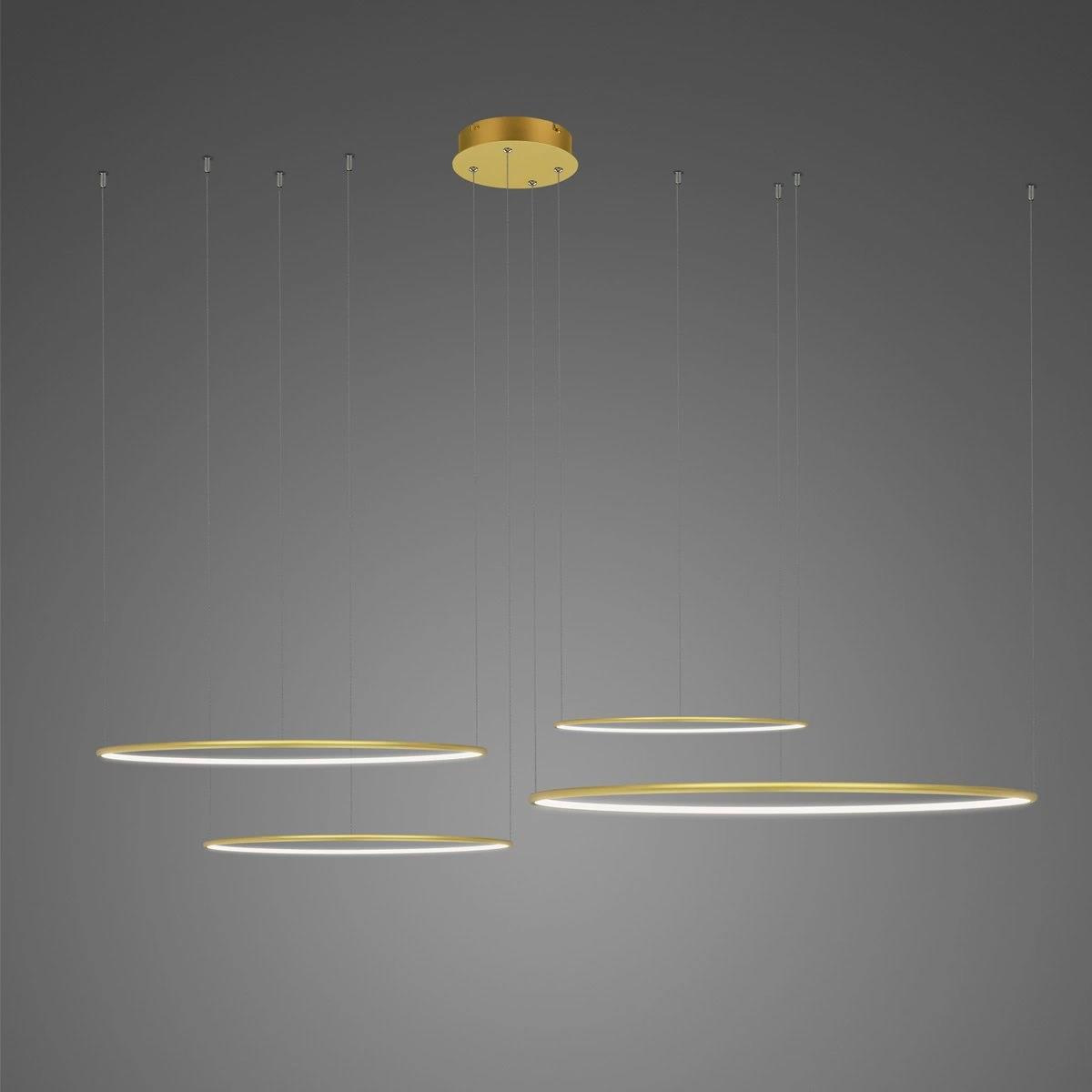 LED-Hängeleuchte Ledowe Okręgi No.4 100cm gold – Gesamtansicht