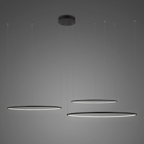 Lampa wisząca Ledowe Okręgi No.3 120cm 4k czarna Dali