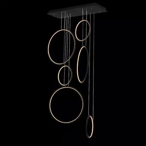 Lampa wisząca Ledowe Okręgi No.8 czarny 90cm 4k Dali
