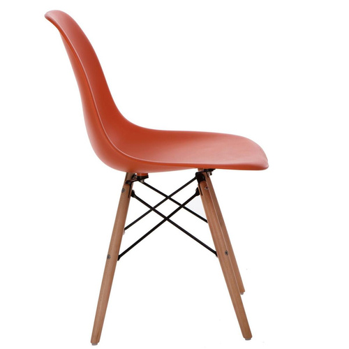 Krzesło P016W PP pomaranczowe, drewniane nogi