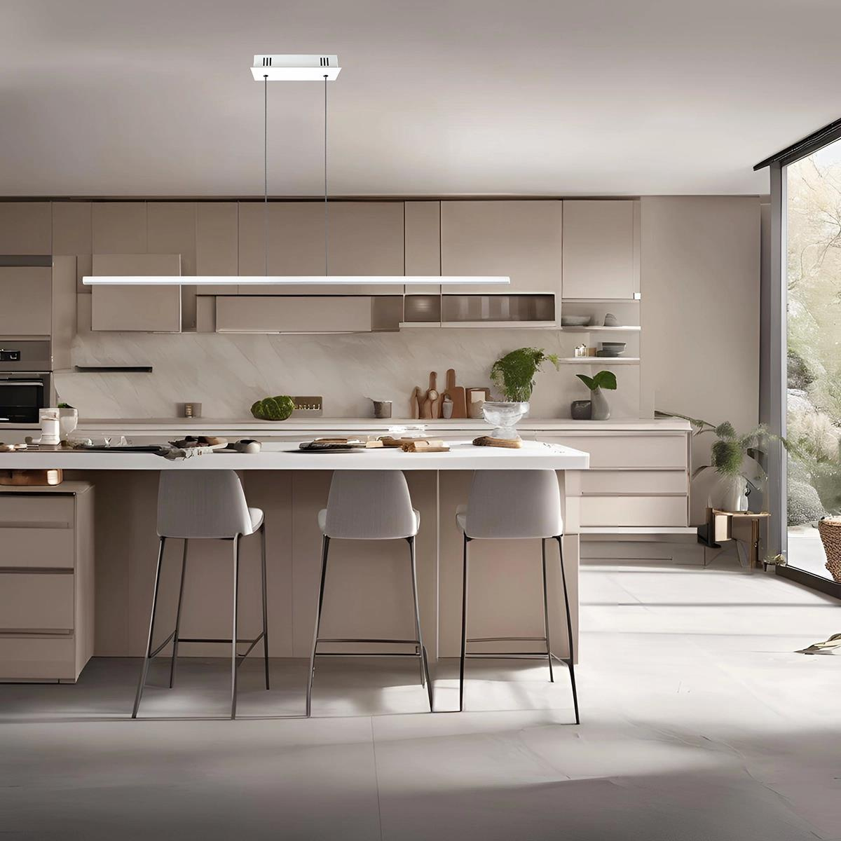 Hängeleuchte Linea No.1 100cm weiß – Licht 4000K
