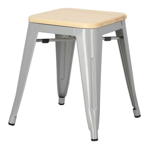 Stołek Paris Wood szary sosna naturalna