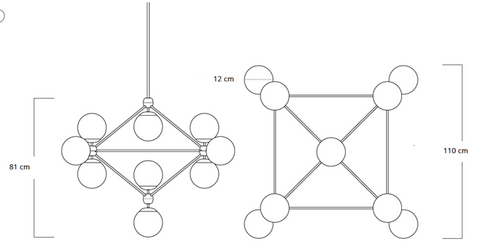 Lampa wisząca ASTRIFERO-15 bursztynowo czarna 110 cm
