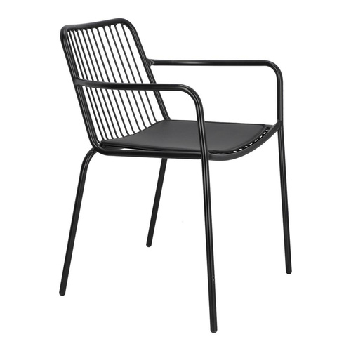 Krzesło Bill Arm Black z poduszką PU