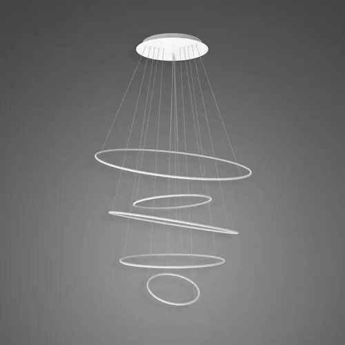 Lampa wisząca Ledowe Okręgi No.5 120cm 4k biała ściemnialna 