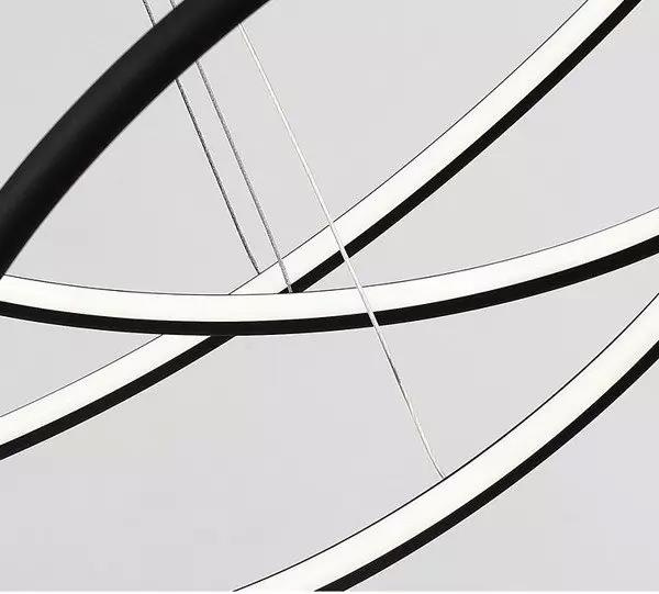 LED-Pendelleuchte Ledowe Okręgi No.5 120cm schwarz 4k Dali – Ausführungsdetails