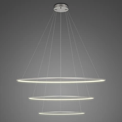 Lampa wisząca Ledowe Okręgi No.3 80cm 3k srebrna ściemnialna 