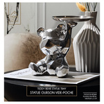 Figurka Miś origami z srebrną tacą        srebrny