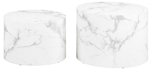 Zestaw 2 stolików Dice okrągłe marmur  biały
