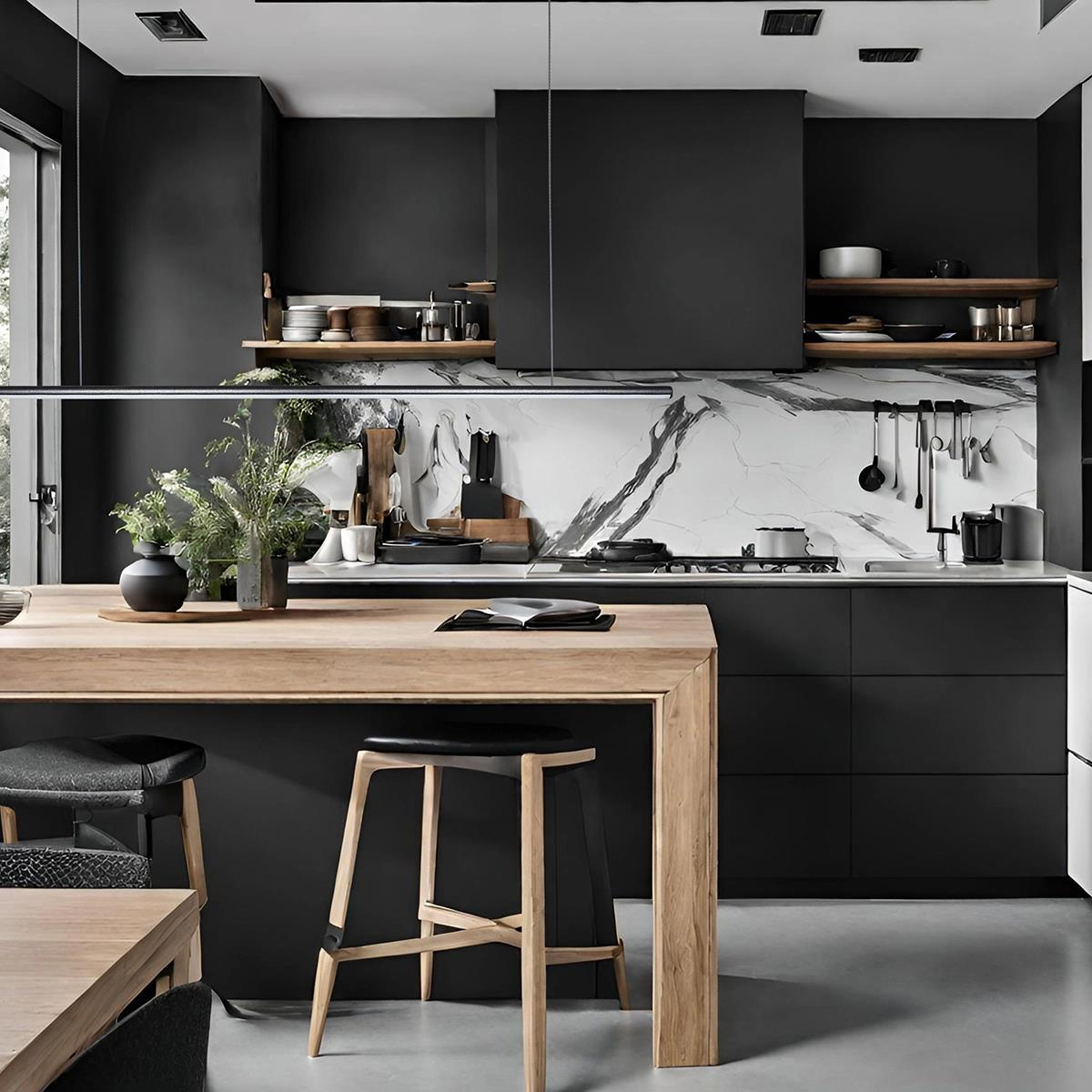 Linea No.1B 100cm 3k schwarz Dali – Seitenansicht