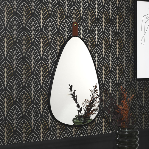 Lustro Chigago czarne z uchwytem