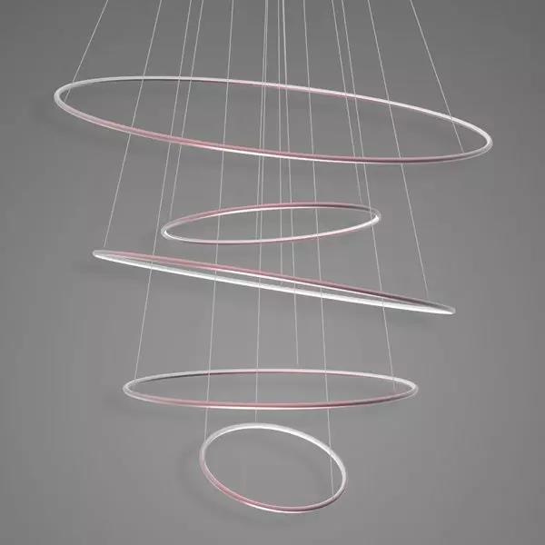 LED Pendant Lamp Circles No.5 120cm 4k Rose Gold Dali - detail of the circles