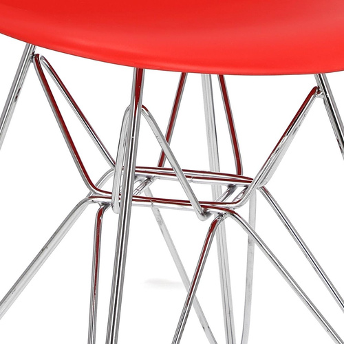 Krzesło P016 PP czerwone, chromowane nogi