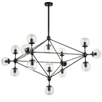 Lampa wisząca ASTRIFERO-15 bursztynowo czarna 110 cm