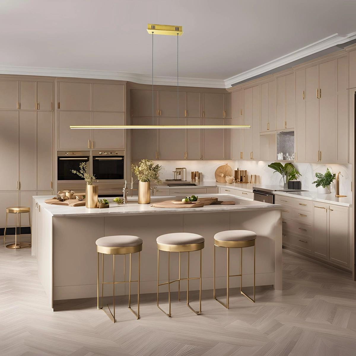 Hängeleuchte Linea No.1 120cm 4k gold Dali – Seitenansicht