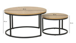 Zestaw 2 stolików Ruth naturalne/czarne