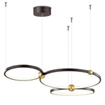 Ledowa Lampa wisząca Aurora No.3 50cm 3k czarna 