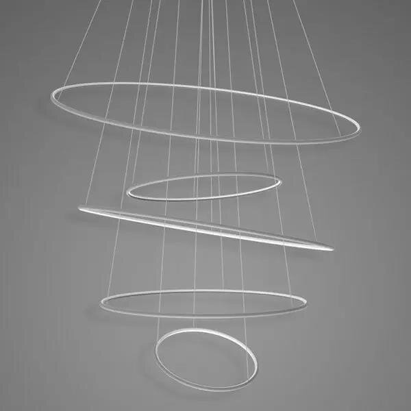 LED-Hängeleuchte Leuchtende Kreise No.5 120cm 3k silber Dali im Arrangement
