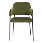 Krzesło Lima welurowe z podłokietnikami   zielone