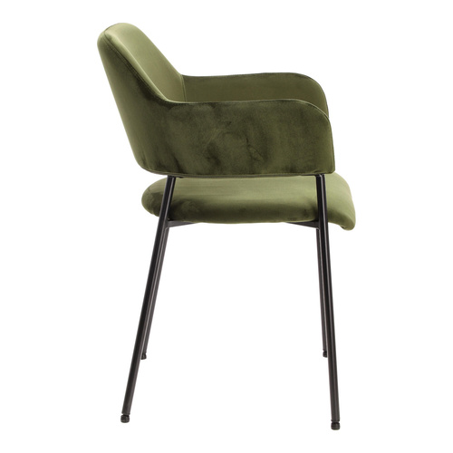 Krzesło Lima welurowe z podłokietnikami   zielone