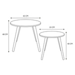 Zestaw 2 stolików Trundle niebieski  i pomarańczowy