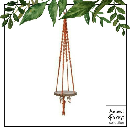 Kwietnik okrągły Makrama pomarańczowy