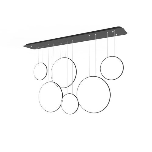 Lampa wisząca Ledowe Okręgi No.8 czarna 180cm 3k