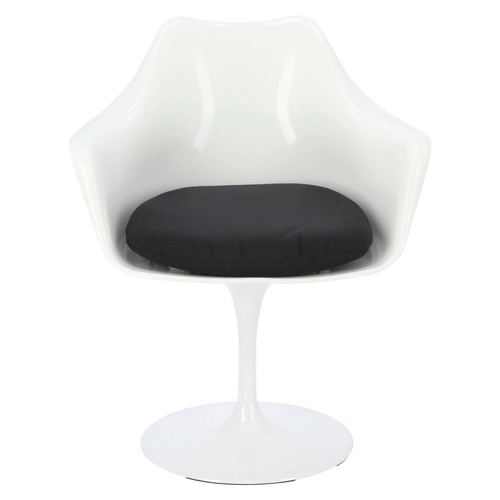 Krzesło TulAr białe/czarna poduszka