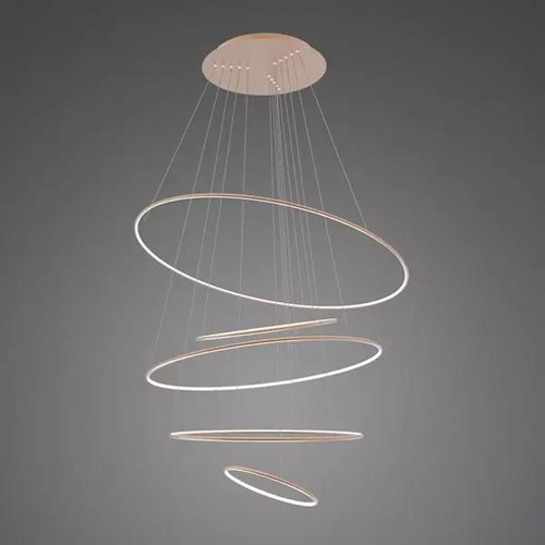 Lampa wisząca Ledowe Okręgi No.5 150cm 4k miedziana Dali