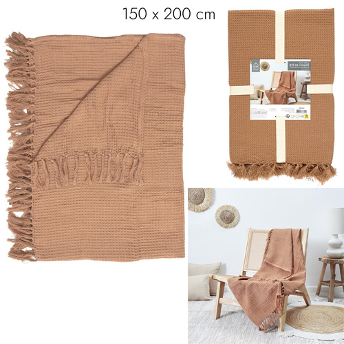 Koc/Pled Waffle ochra 150x200cm